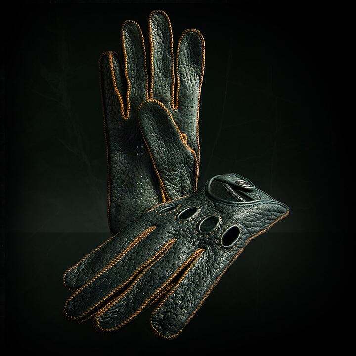 دستکش رانندگی چرم مون  hand made british green